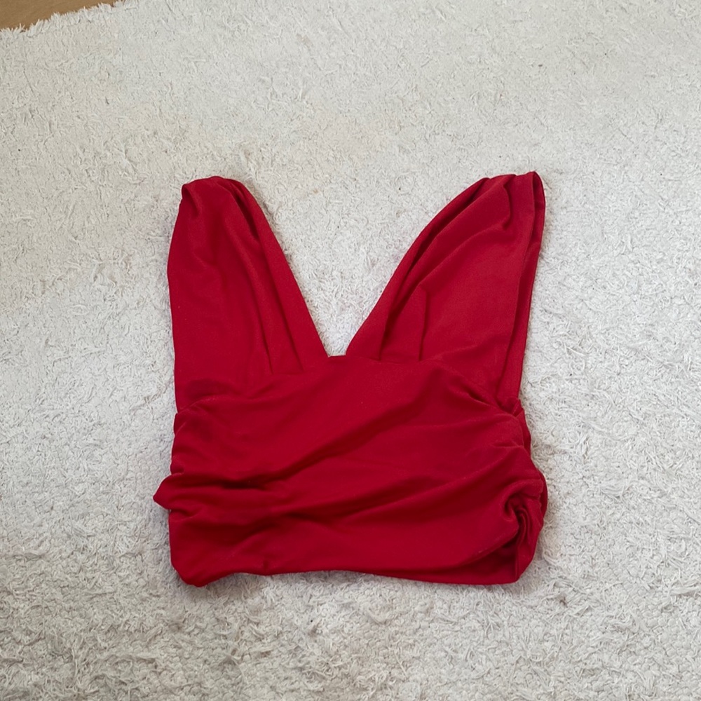 RED v-neck tank top